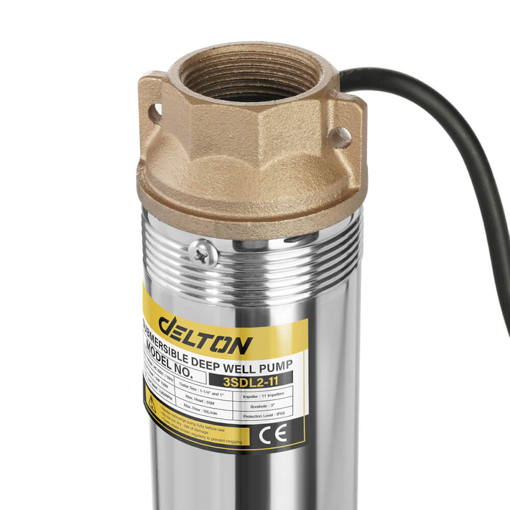 ปั๊มบาดาล บ่อ 3 นิ้ว DELTON รุ่น 3SDL2-8 ขนาดท่อ 1-1/4 นิ้ว 550 วัตต์ 8 ใบพัด_6